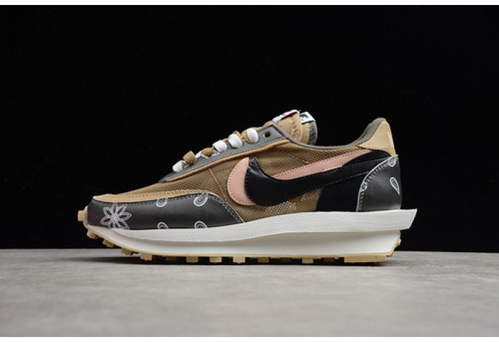 nike ldwaffle x sacai black parachute beige  cv5053-001
