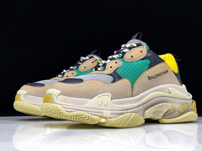 balenga triple s beige green yellow 483513 w06e3 7070