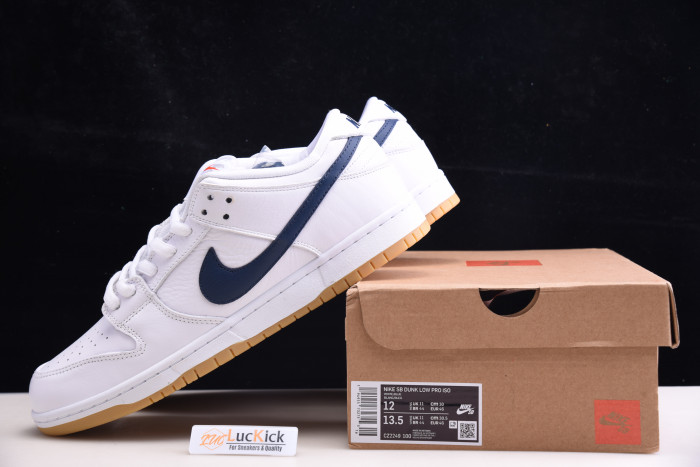 nike sb dunk low orange label white navy cz2249-100
