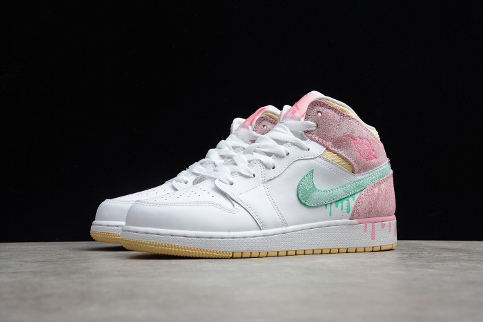 jordan 1 mid paint drip (gs) dd1666-100