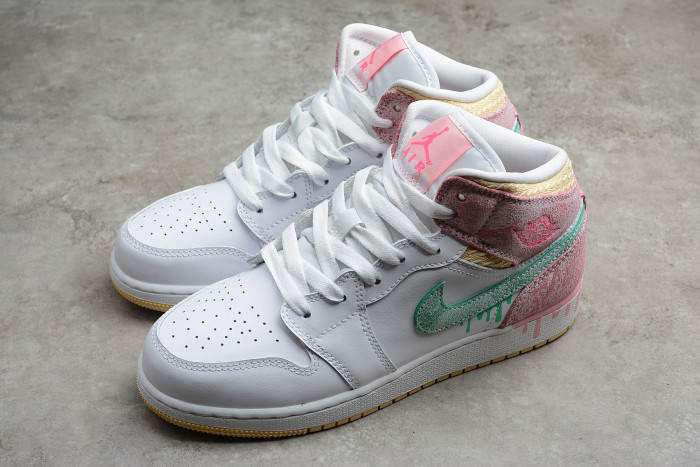jordan 1 mid paint drip (gs) dd1666-100