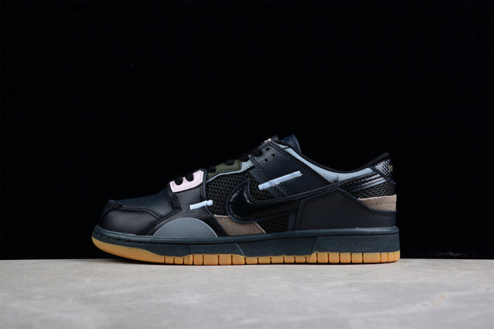 nike dunk low scrap black gum   db0500-001